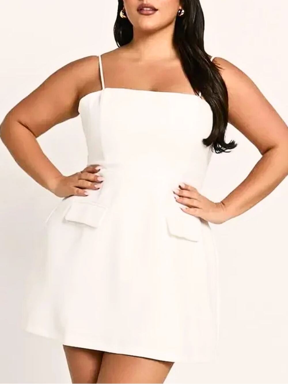 Showpo White Mini Dress Size 10 Katia Bridal Wedding Formal Fit Flare Sleeveless